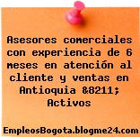 Asesores comerciales con experiencia de 6 meses en atención al cliente y ventas en Antioquia &8211; Activos