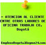 • ATENCION AL CLIENTE ENTRE OTRAS LABORES DE OFICINA TRABAJA CO, Bogotá