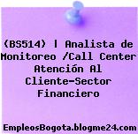 (BS514) | Analista de Monitoreo /Call Center Atención Al Cliente-Sector Financiero
