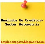 Analista De Creditos- Sector Automotriz
