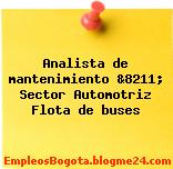 Analista de mantenimiento &8211; Sector Automotriz Flota de buses