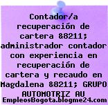 Contador/a recuperación de cartera &8211; administrador contador con experiencia en recuperación de cartera y recaudo en Magdalena &8211; GRUPO AUTOMOTRIZ AU
