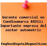 Gerente comercial en Cundinamarca &8211; Importante empresa del sector automotriz