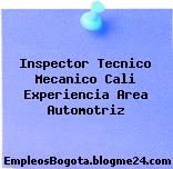 Inspector Tecnico Mecanico Cali Experiencia Area Automotriz