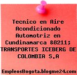 Tecnico en Aire Acondicionado Automotriz en Cundinamarca &8211; TRANSPORTES ICEBERG DE COLOMBIA S.A
