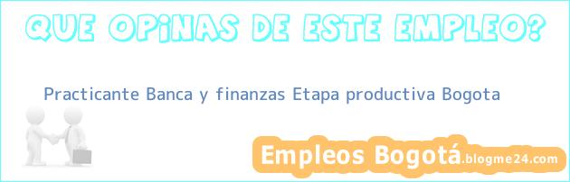 Practicante Banca y finanzas Etapa productiva Bogota
