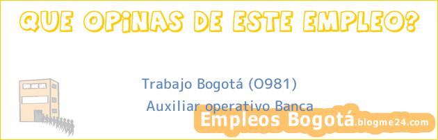 Trabajo Bogotá (O981) | Auxiliar operativo Banca