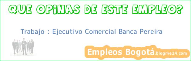 Trabajo : Ejecutivo Comercial Banca Pereira
