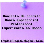 Analista de credito Banca empresarial Profesional Experiencia en Banco