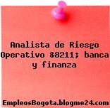 Analista de Riesgo Operativo &8211; banca y finanza