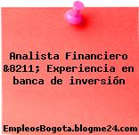 Analista Financiero &8211; Experiencia en banca de inversión