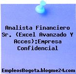 Analista Financiero Sr. (Excel Avanzado Y Acces):Empresa Confidencial