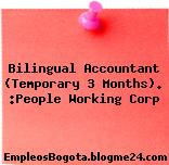 Bilingual Accountant (Temporary 3 Months). :People Working Corp