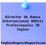 Director de Banca Internacional &8211; Profesionales 70 Ingles