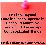 Empleo Bogotá Cundinamarca Aprendiz Etapa Productiva Técnico O Tecnólogo Contabilidad Banca