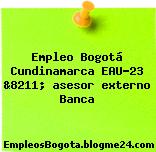 Empleo Bogotá Cundinamarca EAU-23 &8211; asesor externo Banca