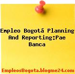 Empleo Bogotá Planning And Reporting:Pae Banca