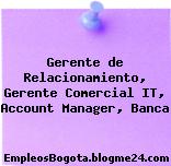 Gerente de Relacionamiento, Gerente Comercial IT, Account Manager, Banca