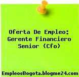 Oferta De Empleo: Gerente Financiero Senior (Cfo)