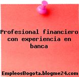 Profesional financiero con experiencia en banca