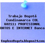 Trabajo Bogotá Cundinamarca COL &8211; PROFESIONAL DATOS E INTERNET Banca