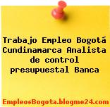 Trabajo Empleo Bogotá Cundinamarca Analista de control presupuestal Banca