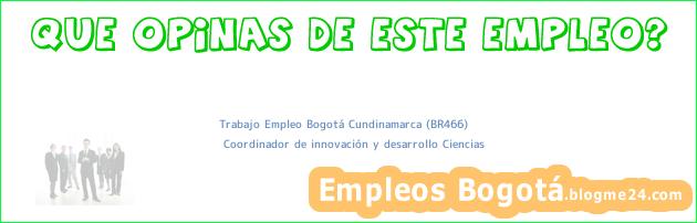 Trabajo Empleo Bogotá Cundinamarca (BR466) | Coordinador de innovación y desarrollo Ciencias