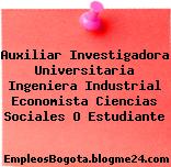 Auxiliar Investigadora Universitaria Ingeniera Industrial Economista Ciencias Sociales O Estudiante