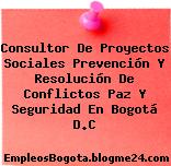 Consultor De Proyectos Sociales Prevención Y Resolución De Conflictos Paz Y Seguridad En Bogotá D.C