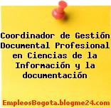 Coordinador de Gestión Documental Profesional en Ciencias de la Información y la documentación