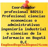Coordinador profesional &8211; Profesional ciencias economicas o administrativas ingeniería industrial o ciencias de la informacio en Bogotá D.C