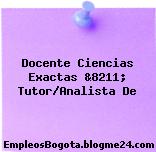 Docente Ciencias Exactas &8211; Tutor/Analista De