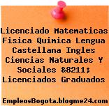 Licenciado Matematicas Fisica Quimica Lengua Castellana Ingles Ciencias Naturales Y Sociales &8211; Licenciados Graduados