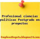 Profesional ciencias politicas Postgrado en proyectos