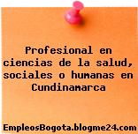 Profesional en ciencias de la salud, sociales o humanas en Cundinamarca