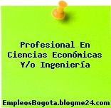 Profesional En Ciencias Económicas Y/o Ingeniería