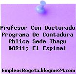 Profesor Con Doctorado Programa De Contadura Pblica Sede Ibagu &8211; El Espinal