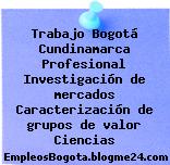 Trabajo Bogotá Cundinamarca Profesional Investigación de mercados Caracterización de grupos de valor Ciencias