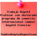 Trabajo Bogotá Profesor con doctorado programa de comercio internacional campus bogotá Ciencias