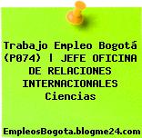 Trabajo Empleo Bogotá (P074) | JEFE OFICINA DE RELACIONES INTERNACIONALES Ciencias