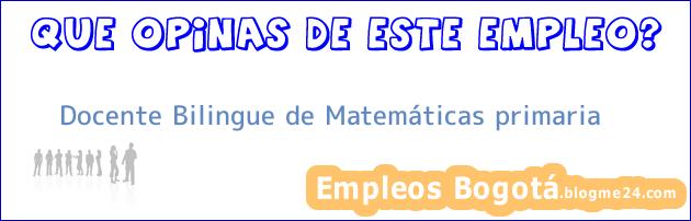 Docente Bilingue de Matemáticas primaria