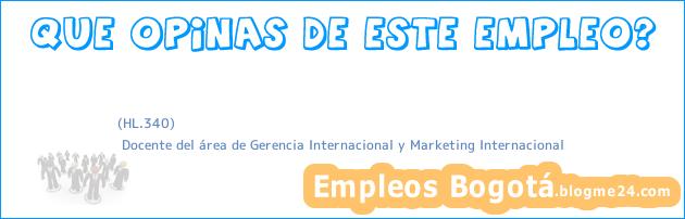(HL.340) | Docente del área de Gerencia Internacional y Marketing Internacional
