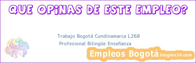 Trabajo Bogotá Cundinamarca L268 | Profesional Bilingüe Enseñanza