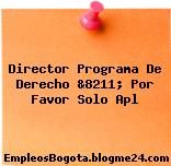 Director Programa De Derecho &8211; Por Favor Solo Apl