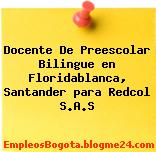 Docente De Preescolar Bilingue en Floridablanca, Santander para Redcol S.A.S