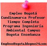Empleo Bogotá Cundinamarca Profesor Tiempo Completo Programa Ingeniería Ambiental Campus Bogota Enseñanza