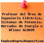 Profesor del Área de Ingeniería Eléctrica, Sistemas de Potencia, Mercados de Energía o Afines GLD695