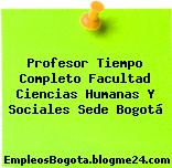 Profesor Tiempo Completo Facultad Ciencias Humanas Y Sociales Sede Bogotá