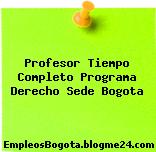 Profesor Tiempo Completo Programa Derecho Sede Bogota