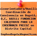 Psicoorientadora/Auxiliar Coordinación de Convivencia en Bogotá, D.C. &8211; FUNDACION CALATRAVA PARA LA ENSEÑANZA PRECOZ en Distrito Capital